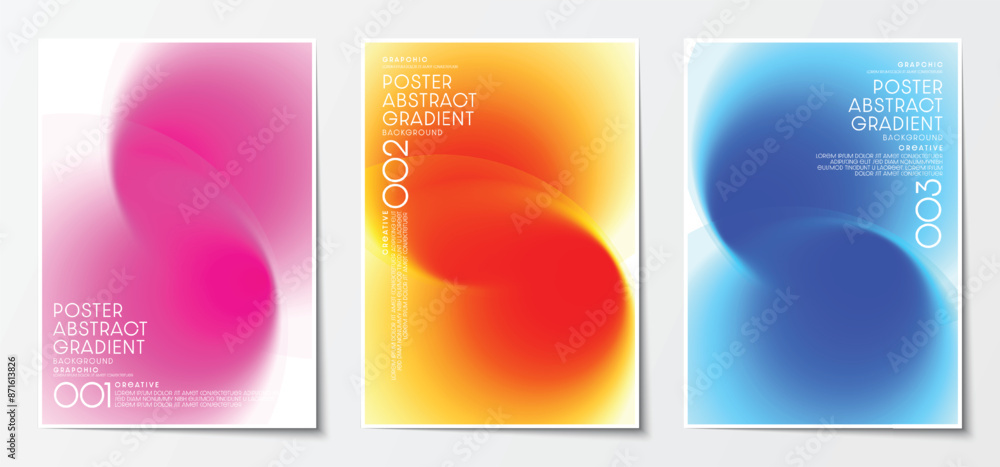 Poster overlapping circles gradient blurred colorful. modern abstract graphic backgrounds for poster and co