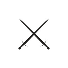 Crossed swords silhouette vector file 