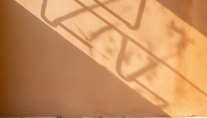 Sunlight Shadow On Abstract Brown Concrete Cement Wall Background; nature and exterior design concept