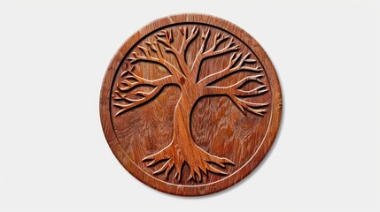 Create a circular logo that emphasizes the expertise of manzanita woodworking. In this design,