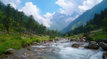 Mountain river downstream photos