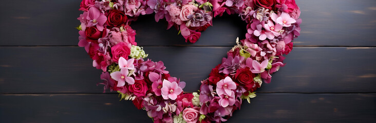 heart made of blooming flowers