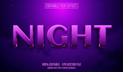 night editable text effect