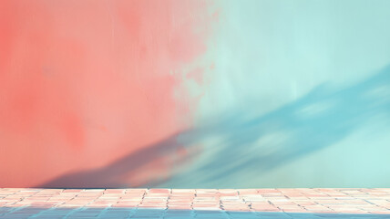 Obraz premium Abstract pastel-colored wall with gradient and soft shadows.