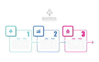Vector infographic business presentation template connected with 3 options
