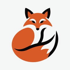 Fototapeta premium Elegant Fox Silhouette Logo: A Perfect Blend of Style and Simplicity