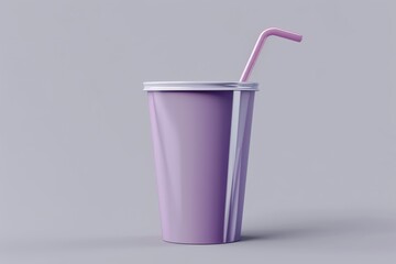 Shiny tumbler with drinking straw mockup - enhanced design for showcasing your branding or artwork on a trendy cup - editable psd file included