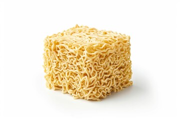 Instant noodles block set on white backdrop, drawing ramen squares or pasta for clipart, rapid noodle box for quick meal