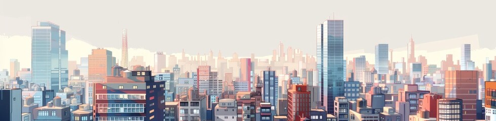 Fototapeta premium a beautiful cityscape on a white background