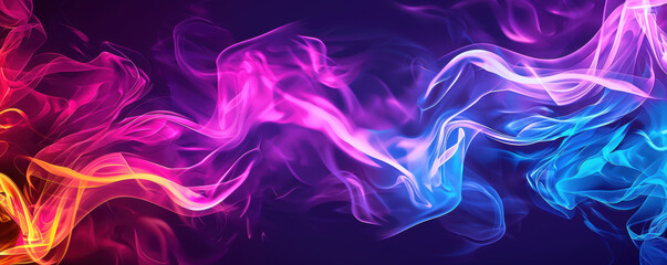 Fototapeta premium A colorful flame with a purple and blue tail