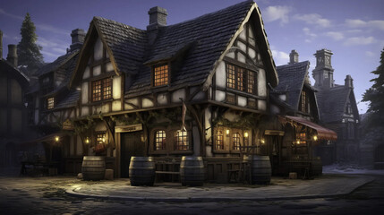 fantasy, city, tavern, landscape, adventure, exploration  Fantasy RPG character 
