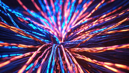 Glowing data cables transferring information background
