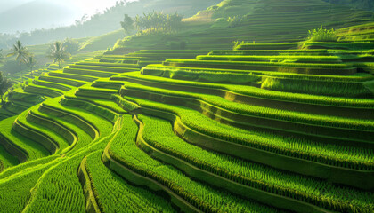 Fototapeta premium Terraced Rice Paddies in Bali