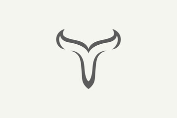 Illustration vector graphic of minimalist modern bull head. Good for logo