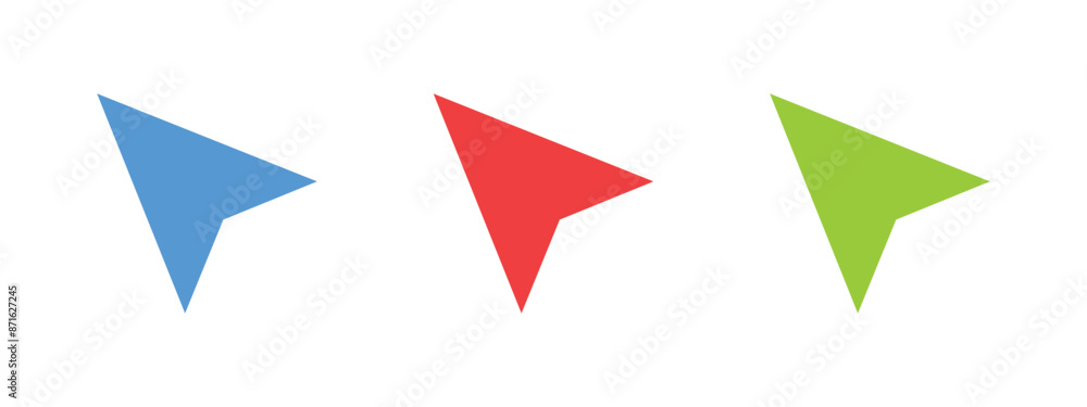 Poster cursor icon set color for apps and website. vector