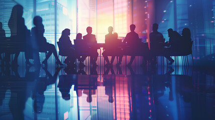 Business People Silhouette Working Meeting Conference Concept
