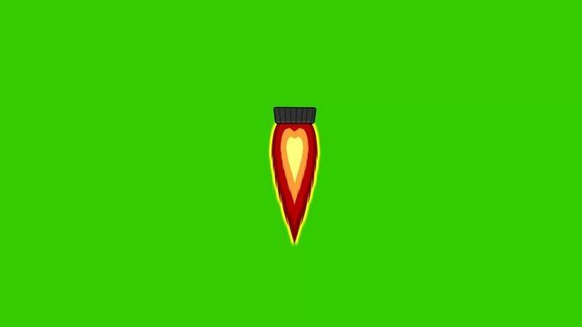 Animated Cartoon Rocket Jet Flame Effect