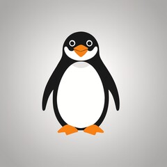 Fototapeta premium Monochrome Penguin Icon Set in Minimal Vector Style