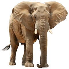 Fototapeta premium Portrait of Elephant in isolated on white and transparant background PNG