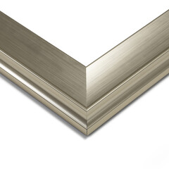 A close up of an art picture frame moulding on a white isolated background