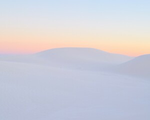 Unusual natural landscapes in White Sands Dunes in New Mexico, USA