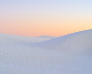 Unusual natural landscapes in White Sands Dunes in New Mexico, USA