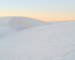 Unusual natural landscapes in White Sands Dunes in New Mexico, USA