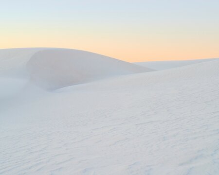 Unusual natural landscapes in White Sands Dunes in New Mexico, USA