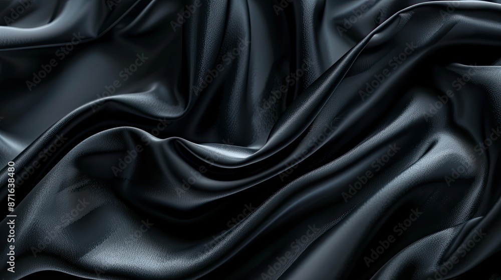 Poster abstract black background with a smooth texture, creating a sleek and modern aesthetic