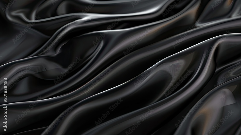 Poster abstract black background with a smooth texture, creating a sleek and modern aesthetic