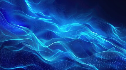 Fototapeta premium Abstract blue neon illustration background with gentle waves, perfect for serene digital designs