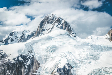 Mountain range view from Aiguille du Midi and Mont Blanc