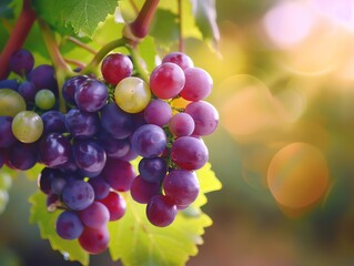 Vineyard reaching grape maturity for wine production, maturity, agricultural success