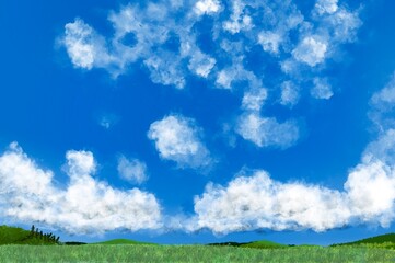 青空と雲のさわやか背景