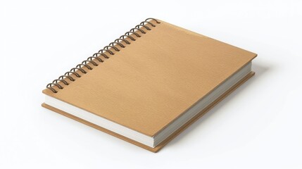 Blank closed spiral notepad, isolated on white, realistic mockup