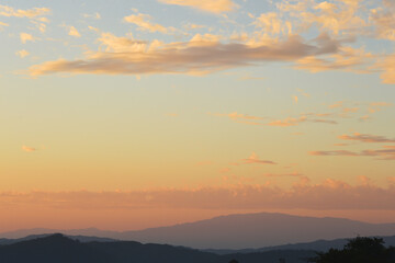 Beautiful mountain landscape with mountains view on sunset time, Thailand 