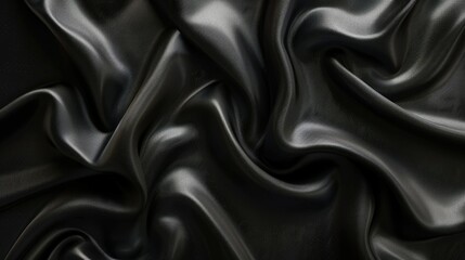 Fototapeta premium Close-up of abstract smooth black background texture, perfect for minimalist designs