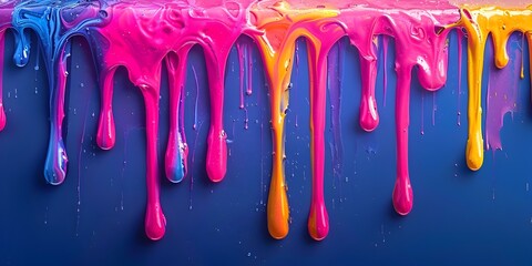 Vibrant Neon Dripping Paint Abstract Background for Creative Supplies and Decorative Products