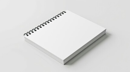 Closed spiral-bound notepad, blank mockup on a clean white background