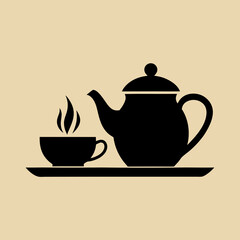 
     Tea house logo vector illustration.
