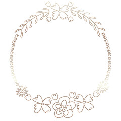 Cute doodle floral wreath transparent png