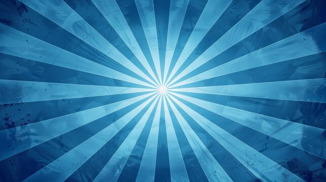 Blue sunburst background with linear design