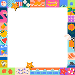 Kidcore frame png, funky cartoon border, transparent background