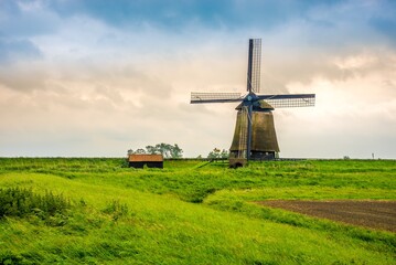 View at the Windmill near Schermerhorn - Netherlans