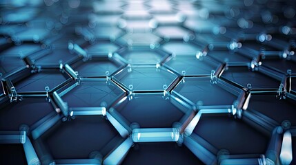 Obraz premium Hexagon pattern network technology backdrop, perfect for futuristic digital communication designs