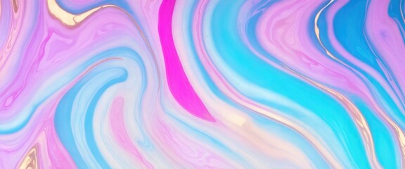 Fototapeta premium Pink and blue color with golden lines liquid fluid marbled texture background