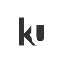 KU creative geometric initial based modern and minimal logo. Letter k u trendy fonts.