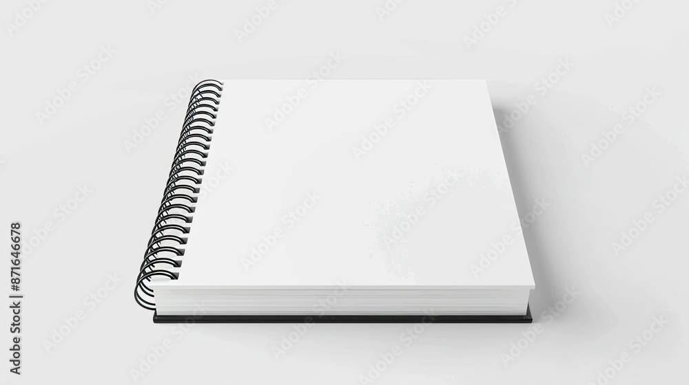 Poster isolated blank closed spiral notepad mockup on a white background