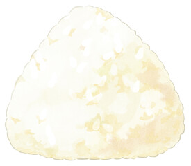 三角形の塩おにぎり(外線あり)　水彩タッチ