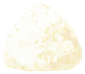 三角形の塩おにぎり　水彩タッチ